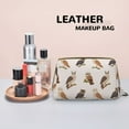 thumbnail image 4 of Branch Owls Makeup Bag, Large Capacity Travel Cosmetic Bag for Women Girls- Travel Toiletry Bag Leather Portable Waterproof Makeup Case Organizer with Handle, 4 of 4