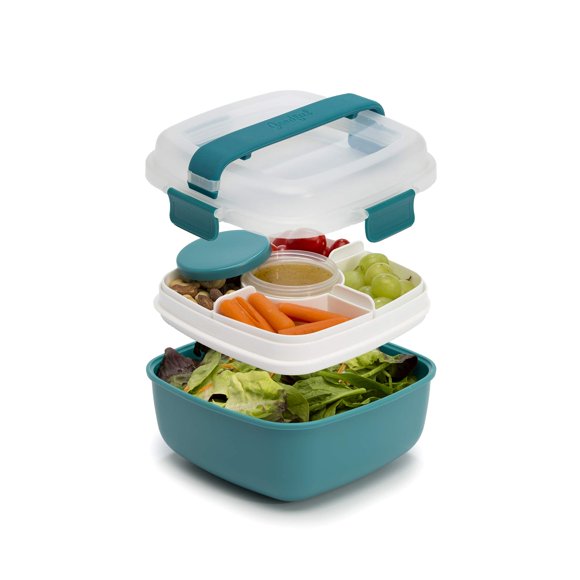 Lonchera estilo bento Goodful de 56 oz, a prueba de fugas, color verde azulado