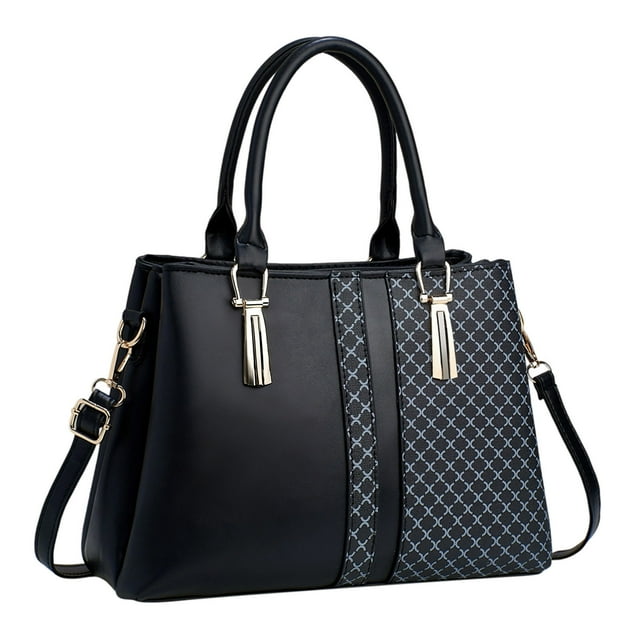 Amzcrzy Capacity Handbag Storage and Organization Tote Bag for Women Ladies Large Capacity Handbag Soft Leather Elegant Patchwork Bag Multi Layer Home Storage Organization and Storage