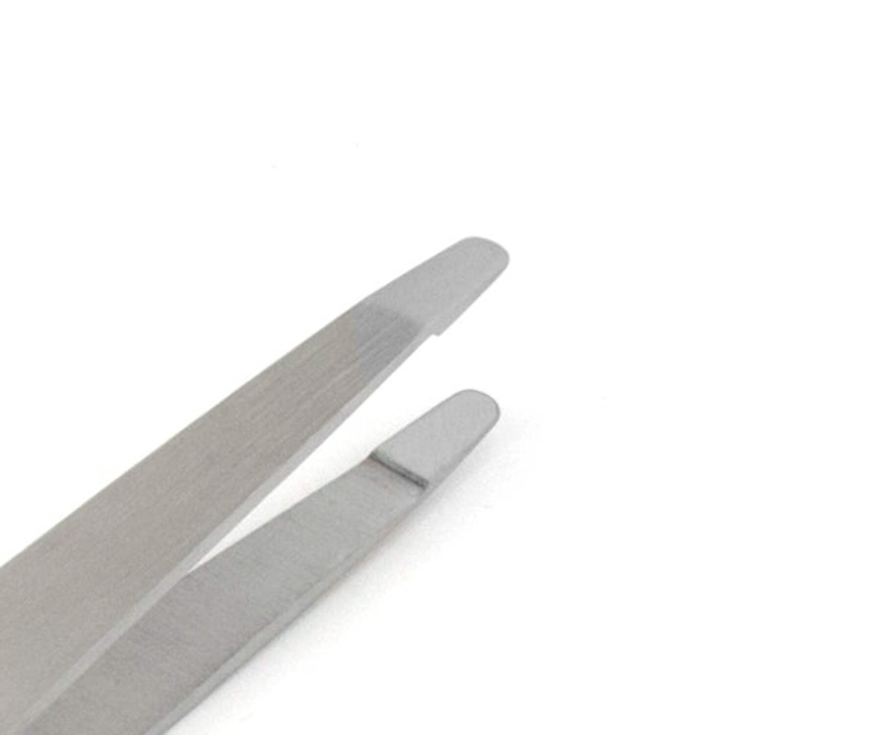 Diabetic Rounded Tweezers in Leather FINOX Surgical Stainless Steel Safety Round Tip Facial Hair Remover Eyebrow Plucking Tweezer German GERmanikure, 4404