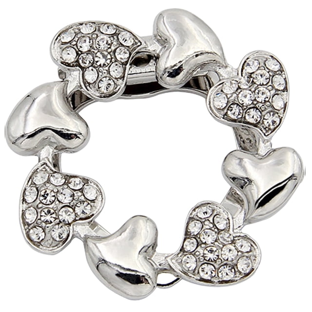 Brooch Pin Flower Twist Shape Sparkling Rhinestones Imitation Pearls Decor Scarf Buckle Sweaters Collars Hats Bags Coats Scarves Accessory
