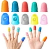 10 Pieces Office Rubber Finger Tips Guard 5 Sizes Silicone Thimble Finger Pads Grips Assorted Colors Finger Protector Covers for Sorting Task, Embroidery, Paperwork, Cutting, Wax Carving (xs/s/m/l/xl)