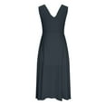 thumbnail image 4 of IROINNID Wedding Guest Dresses for Women Homecoming Party Spring/Summer Sleeveless Color V-Neck Wrapped Chest Dress Long Dress Trendy Formal Dress,Black, 4 of 6