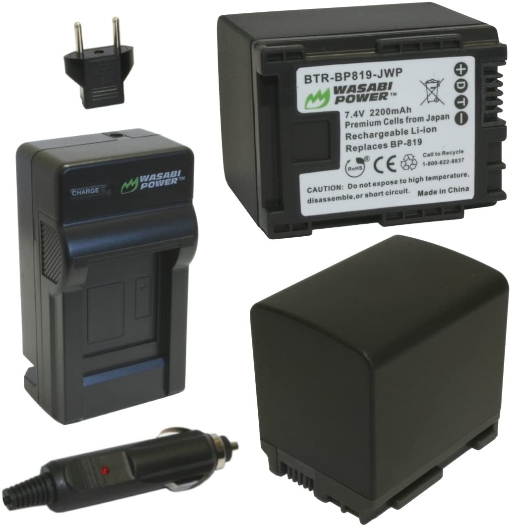 Wasabi Power Battery (2Pack) and Charger for Canon BP819 and Canon