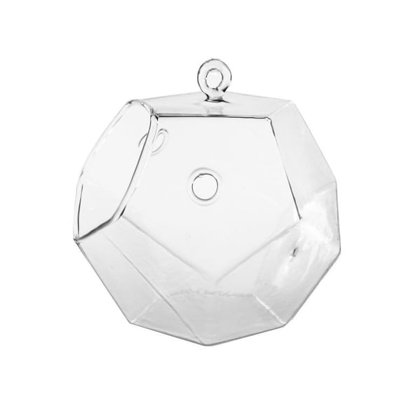 WGV Dodecahedron Frameless Geometric Glass Terrarium - 5.5" Wide x 5" Height, Good quality, Heavy Weighted Base - 1 Pc