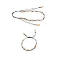 thumbnail image 3 of Natural Shell Braided Bracelet Set Simple Women Decoration Necklace Bracelet (Black), 3 of 9