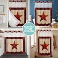 thumbnail image 5 of No Hook Shower Curtain with Snap in Liner, Red Western Star Wood Grain Waterproof Bath Curtain Double Layers with See Through Top Window, Pastoral Vintage Plank Hotel Shower Curtains 48x72in, 5 of 9