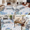 thumbnail image 5 of 5'x7' Area Rugs for Living Room Bedroom, Easter Rabbit Washable Rug Carpet Runner Indoor Outdoor, Spring Cute Bunny Blue Flowers Buffalo Plaid Non Slip Floor Mats Area Rug for Kitchen, Nursery, 5 of 8