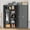 Black, variant on SUNCROWN Metal Wardrobe Closet with Lock, Clothing Locker, 72" H Storage Cabinets for Home Office, School, Employee, Gym, Government, Broom (Black)