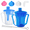 Blue x2, variant on Ehucon Dysphagia Regulating Drinking Cups for Swallowing Difficulty, Leak Resistant, 5cc and 10cc,1 Count