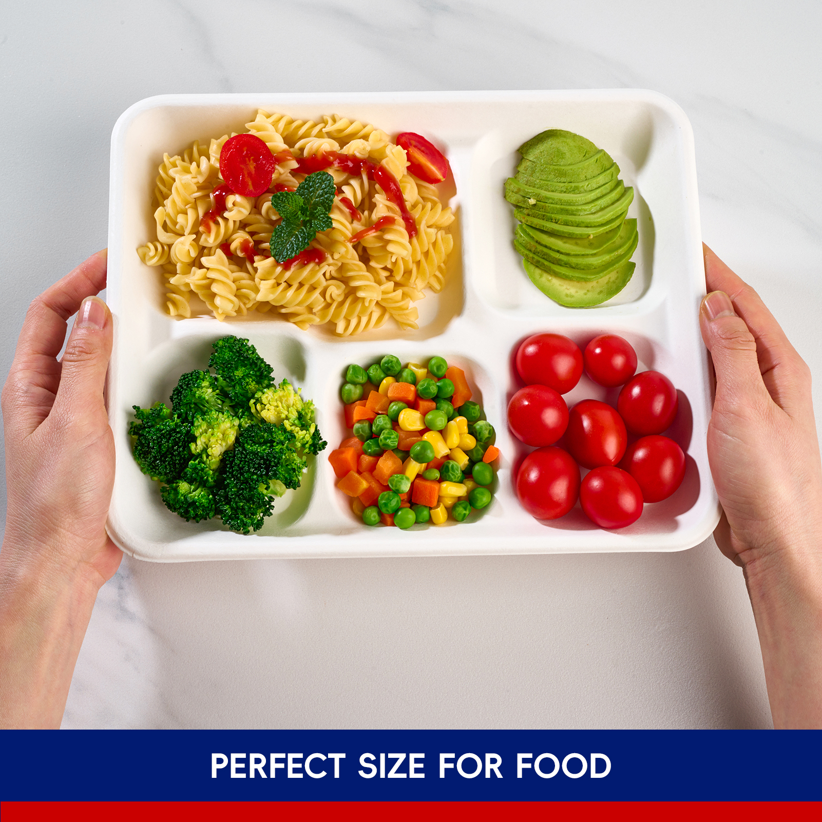 Jolly Chef Disposable Compartment Paper Plates, 10" x 8", 120 Count photo 4