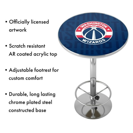 Washington Wizards NBA City Chrome Pub Table - Red, Navy Blue, Silver, White