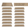 thumbnail image 6 of PURE ERA Bullnose Carpet Stair Treads Cover 9.5"x30"x1.2" 14pcs With 1pcs Matching Landing Mat 2'x3'For wooden stair steps(Camel Brown), 6 of 12
