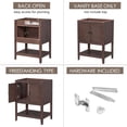 thumbnail image 5 of 24" Bathroom Vanity Base Only, Soild Wood Frame, Bathroom Storage Cabinet with Doors and Open Shelf, Brown(Sink Basin Not Included), 5 of 7