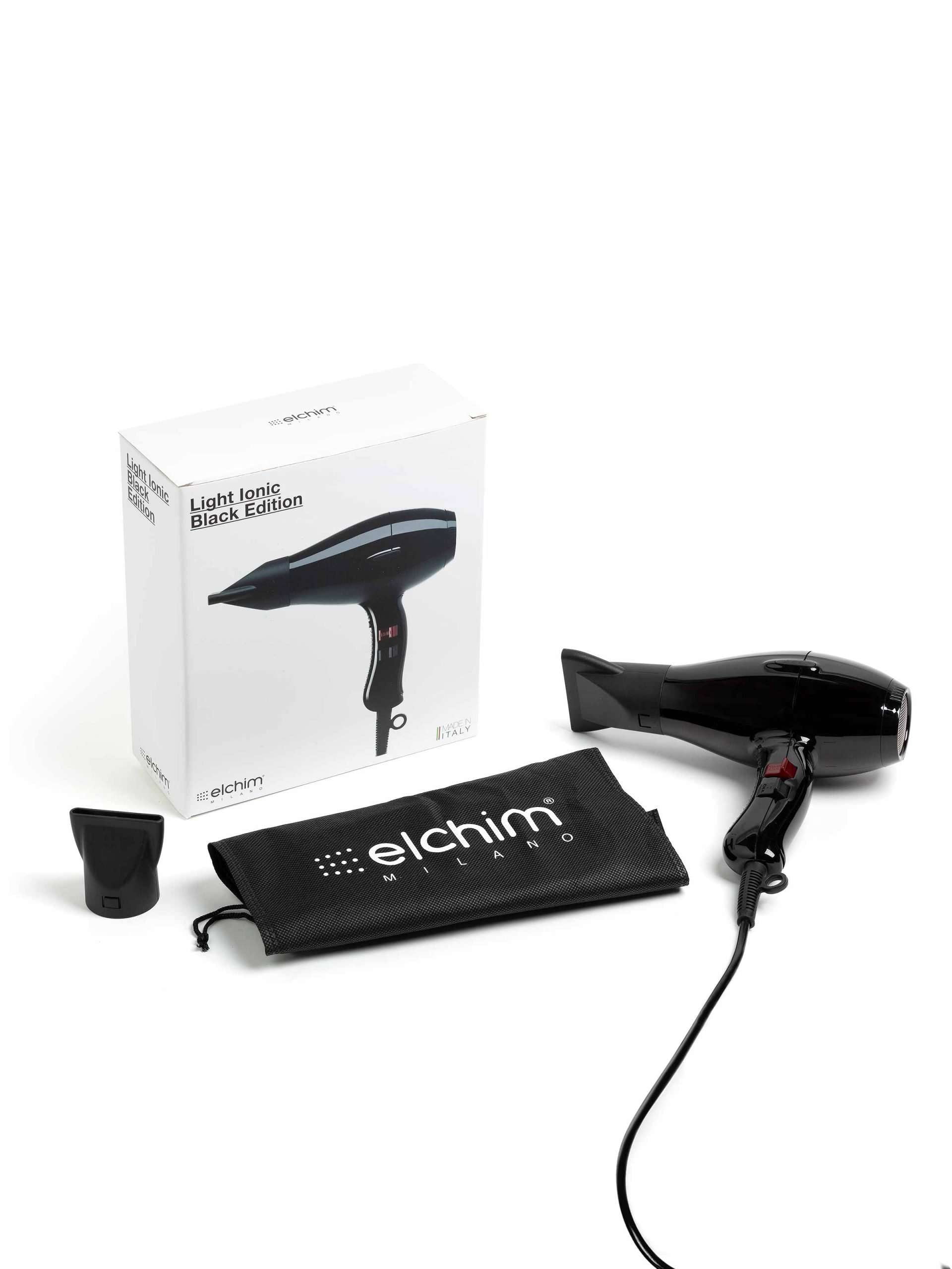 Elchim 3900 Light Ionic Hair Dryer, Black