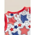 thumbnail image 5 of Hirigin 4th of July Baby Girl Boy Outfits 0 3 6 12 18 Months Romper Sleeveless Stars Stripes Print One Piece Jumpsuit Summer Clothes, 5 of 7
