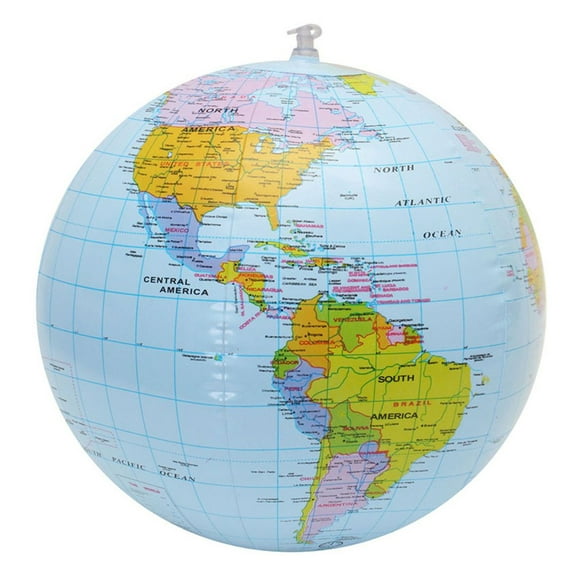 Globe Gonflable Globe Monde Terre Océan Carte Boule Neutre Pvc Géographie Apprentissage Multicolore