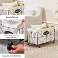 thumbnail image 6 of Mxfurhawa Iron Wire Laundry Hamper With Rolling Lockable Wheels, Foldable basket Organizer with Detachable Liner & Wheels(Black), 6 of 7