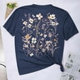thumbnail image 6 of WREESH Womens Fashion T-Shirts Summer Comfortable Round Neck Printing Short Sleeve Tops Blouse T-Shirt Pullover Dark Blue, 6 of 6