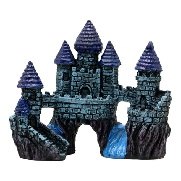 Decoración de castillos para acuarios, escondites, cuevas de piedra, castillos realistas, escondites medievales. Estilo C