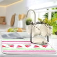 thumbnail image 5 of Summer Watermelon Dish Drying Mat for Kitchen 18"x24" in Watercolor Fruit with Pink Green Stripes Dish Drying Pad Dish Drainer Mats Fast Drying Dish Rack Counter Mats, 5 of 7