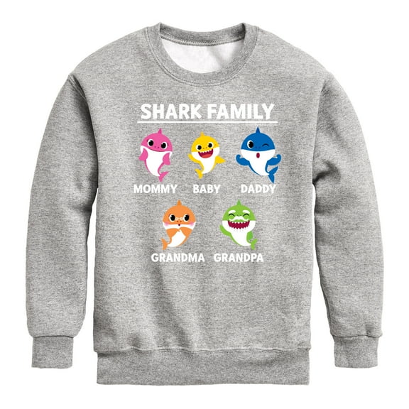 Baby Shark - Types Of Sharks - Toddler And Youth Crewneck Fleece Sweatshirt