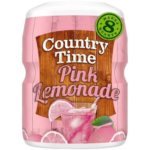 Country Time Pink Lemonade Powdered Drink Mix, 1 Canister, for Flavorful Hydration and Shareable Refreshment, Naturally Flavored with Other Natural Flavor, No Artificial Sweeteners or Flavors, 19 oz