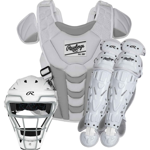Rawlings Velo Fastpitch Catcher's Gear Set | White/Silver | Adult