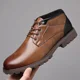 thumbnail image 3 of Botas de cuero de alta calidad para hombre, botines marrones Vintage, calzado informal de trabajo de diseñador, botas Chelsea para hombre al aire libre, talla 38-48, 3 of 5