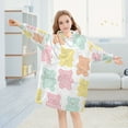thumbnail image 5 of FORMRS Wearable Blanket Hoodie with Sleeves for Kids Cozy Flannel Sweatshirt, Cute Gummy Bears Pattern, 5 of 7