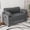 Grey, variant on LJAN 51" Convertible Folding Sofa Bed with Side Storage, Corduroy Loveseat Sleeper, High-Rebound Sponge & Solid Wood Frame, 2 Pillows for Living Room, Apartment, Office