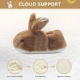 thumbnail image 3 of Women's Fluffy Rabbit Slippers With Floral Ears Plush Bunny Bedroom House Shoes Adult Cotton Cute Indoor Winter Non Slip Animal Slippers, 3 of 6