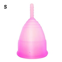 Menstrual Cup Reusable Silicone Hygiene Period Cup Tampon Pad Alternative Women Care, Pink, L