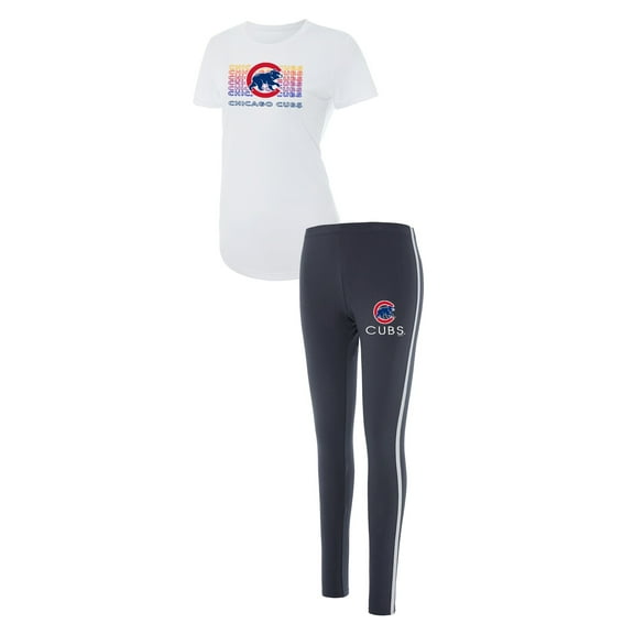 Women's Concepts Sport Charcoal/White Chicago Cubs Sonata Top & Leggings Sleep Set
