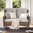 thumbnail image 2 of Bellefurn Outdoor Loveseat Sofa Patio Glider Rocking Bench,Garden Loveseat Seating Patio Chair Set with Cushion,for Porch Balcony and Backyard, 2 of 9
