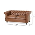 Loveseat Sofa, 62" Comfy PU Leather Couch with Nailhead Accents, Tool