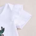 thumbnail image 4 of Xudanell Girls Birthday Outfit Deer Pattern Ruffle Romper Camo Bell Bottoms Newborn Infant Three Piece Set Green 0-3 Months, 4 of 7