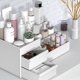 thumbnail image 2 of Cosmetic Organizer with Drawer - Countertop Organizer for Cosmetics, Dresser Organizer for Lipsticks, Brushes, Lotions, Eye Shadows, Nail Polish and Jewelry (White) Small, 2 of 5
