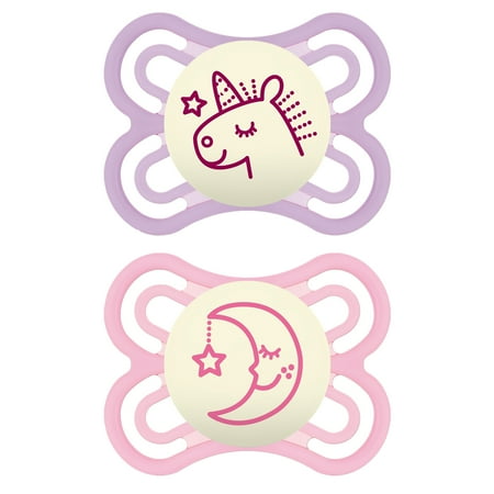 UPC: 0845296019745 | MAM Perfect Night Baby Pacifier  Patented Nipple  Glows in the Dark  0-6 Months  Girl  2 Count (Pack of 1) Girl 2 Count (Pack of 1)