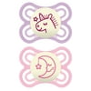 MAM Perfect Night Pacifier, 0-6 Months, Girl, 2 pack