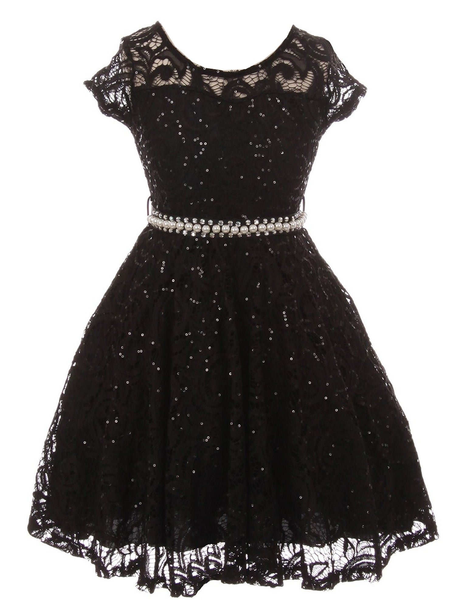 girls black sparkly dress