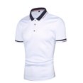 thumbnail image 2 of Sunloudy Hombres Verano Slim Fit Camisa, Contraste Color Solapa Manga Corta Casual Tops para Novio, Marido, Padre Sunloudy moda, 2 of 6