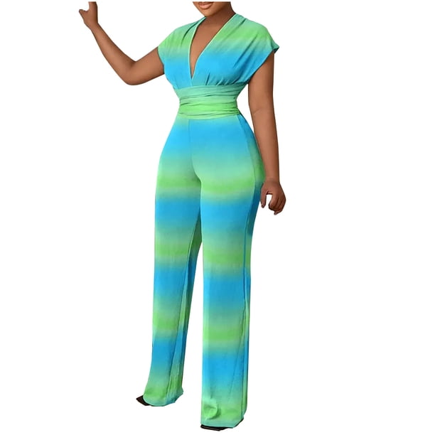 Mono de mujer Mamelucos Overoles Moda de verano Estampado Casual Sin mangas Sin espalda Mono con tirantes Odeerbi ODB-2