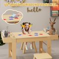 thumbnail image 4 of Kids Art Table and Chair Set, Kids Craft Table with Storage, Toddler Activity Play Desk and 2 Chairs Set,Wooden Art Drawing Desk with Paper Roll for Children Painting, Learning,Reading,Eating, 4 of 8