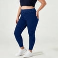 thumbnail image 2 of TEAJOPSUU Womens Plus Size Ankle Jeans Stretchy High Waist Jeggings Tummy Control Skinny Denim Pants with Pockets Trendy Casual Slim Trosuers L-4XL Navy, 2 of 7