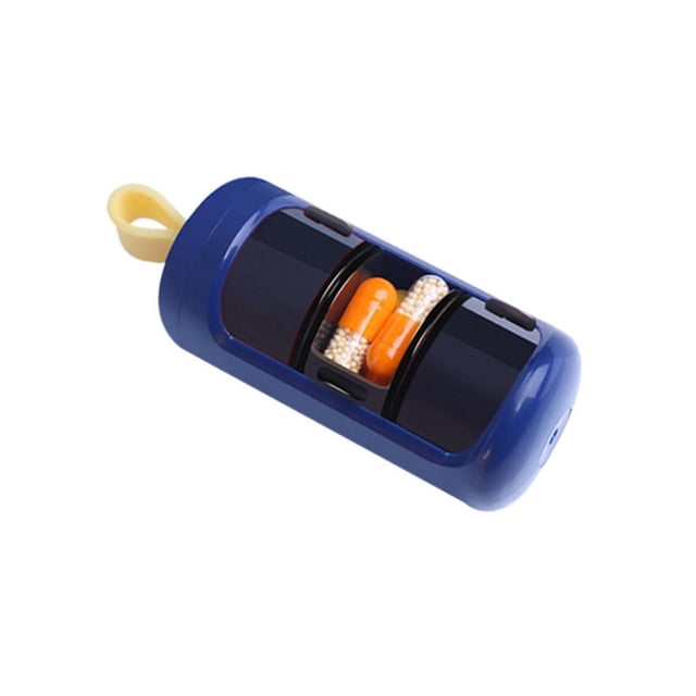 Organizador de Pastillas shamjiam compacto divisor 3 compartimentos Pequeño Desmontable azul