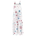 thumbnail image 6 of JULMCOMO American Flag Jumpsuits for Women Red White Blue Plus Size Sleeveless Independence Day Rompers Stars Stripes Wide Leg 4th of July Outfits with Pockets Watermelon Red 5XL, 6 of 7