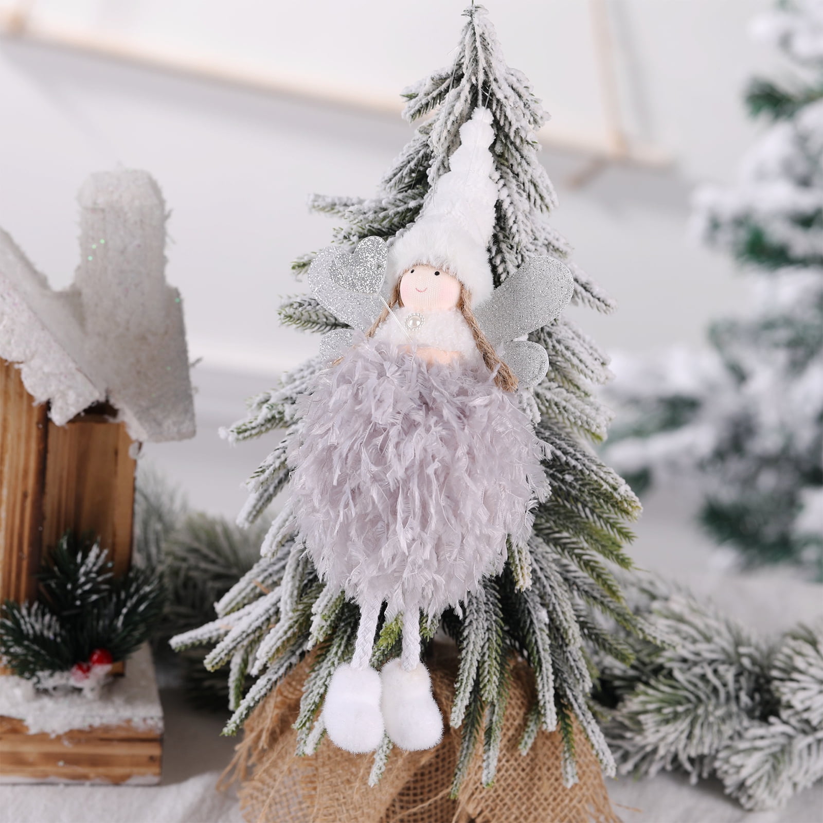White Foam Feathers Christmas Tree Hanging Pendant Christmas Drop Ornaments  Decorations For Home Kerst Decoratie 2023 Decor - AliExpress