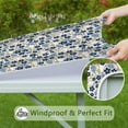 thumbnail image 6 of Blue Baseballs with Yellow Flowers Pattern Square Fitted Tablecloth with Elastic Edge,Square Table Cover,Washable Elastic Table Cover for Home Kitchen Party Decor 34"x34", 6 of 6