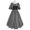 Gray, variant on Kiplyki Gothic Wholesale Dress for Women Round Neck Flare Sleeve Off Shoulder Medieval Vintage With Corset Patchwork Ball Gowns